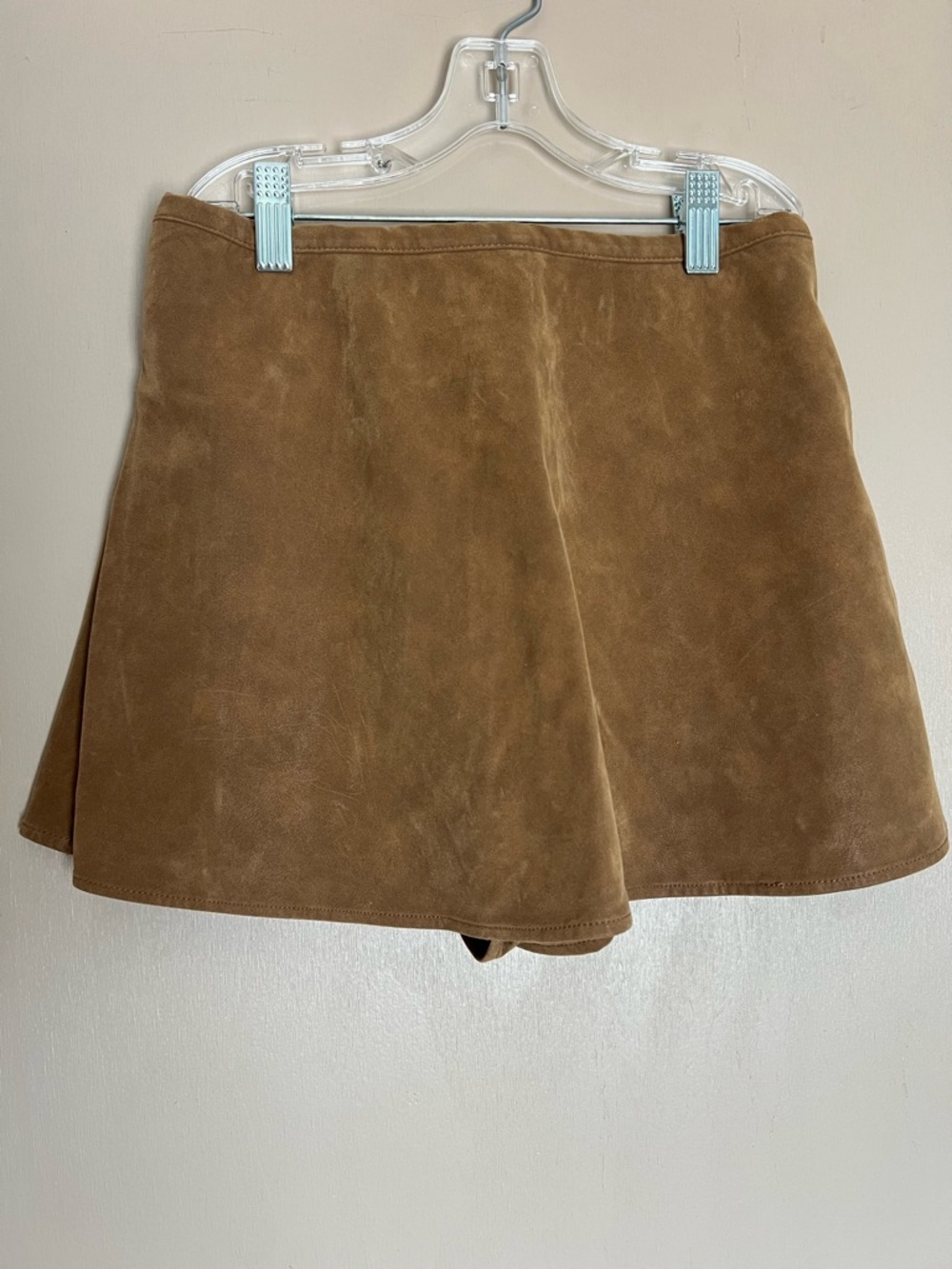 We The Free Paradise Found Mid Rise Vegan Suede Skort in Brown Size Small